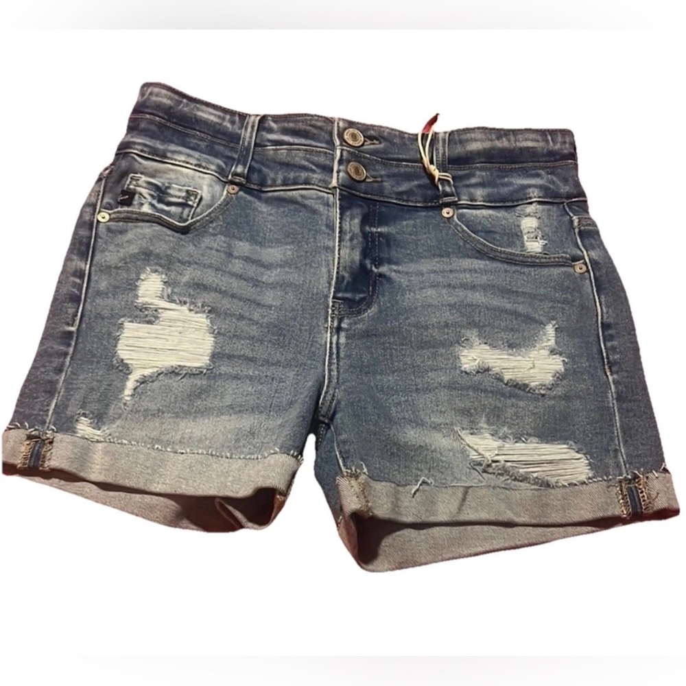 Maurices Blue Distressed Jean Shorts Size 26 =2/4 New With Tags Retail$55
